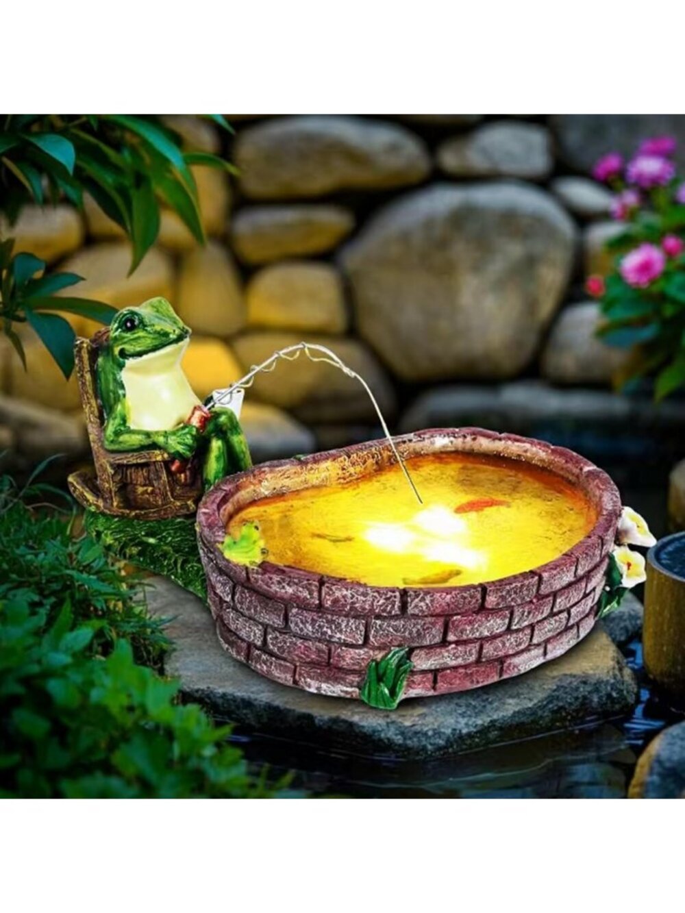 Charming Solar Frog Garden Statues for Outdoor Decor - Whimsical Yard Art